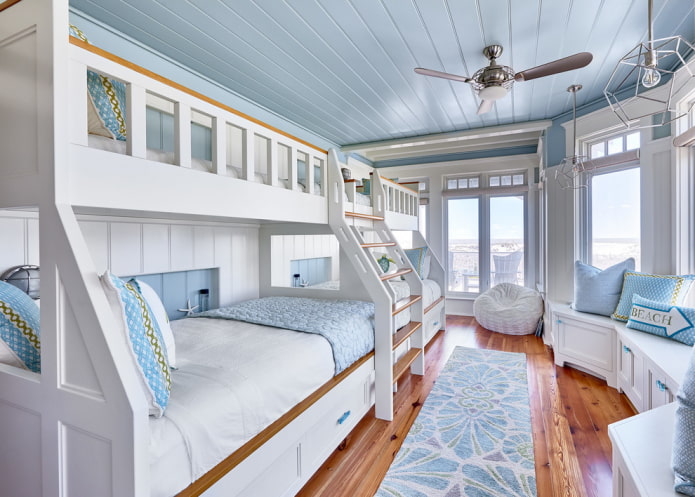 siding on the ceiling in the interior