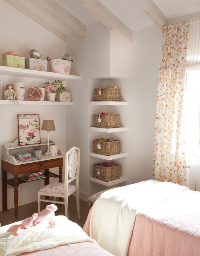light children's room in vintage style