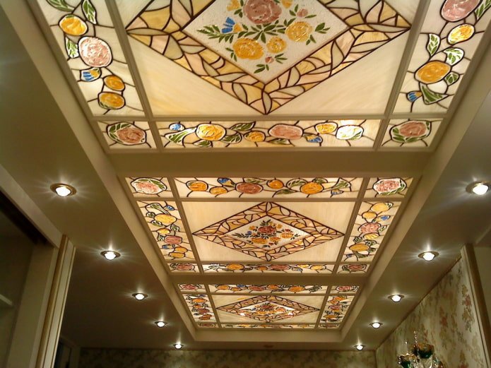stained glass structure with backlighting