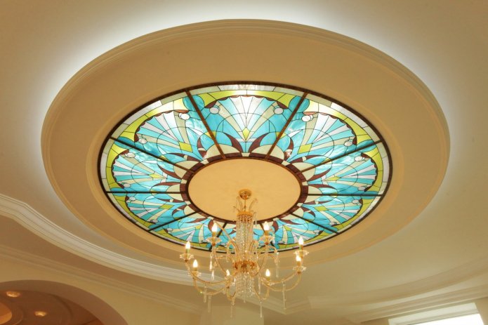 stained glass structure with backlighting