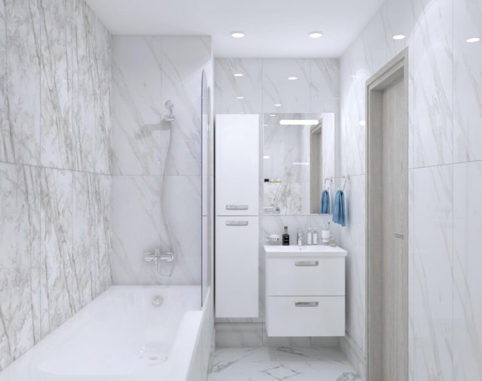 white marble bathroom finishing