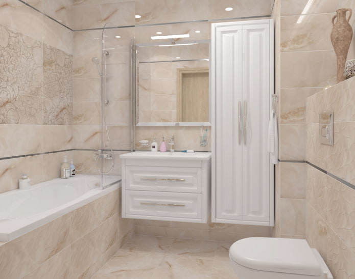 beige marble bathroom finishing