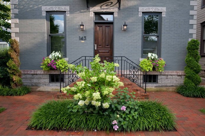 Flower bed in front of the house