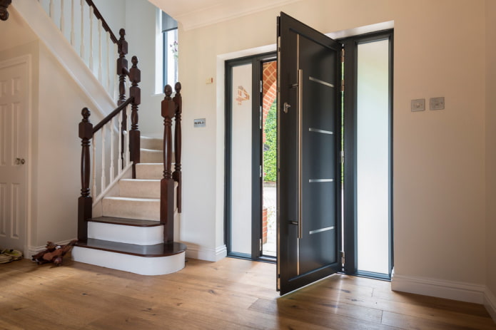 entrance metal doors in the interior