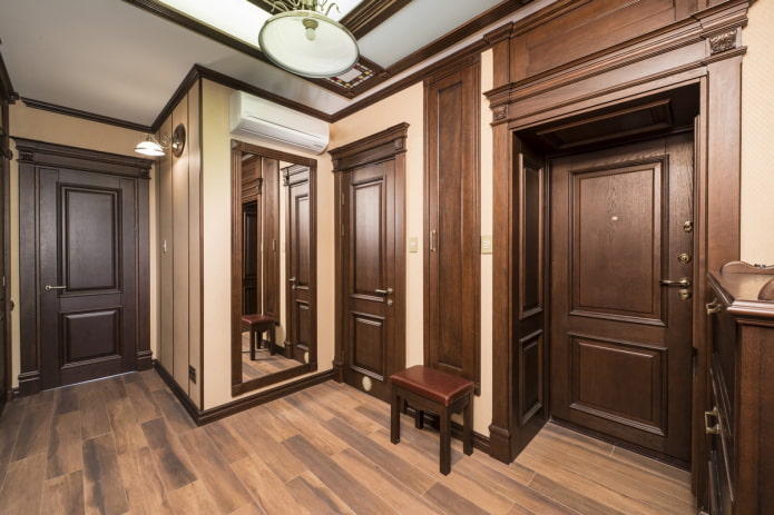 Wide wooden door frames