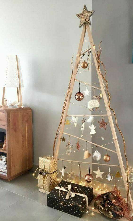 Christmas tree made of slats
