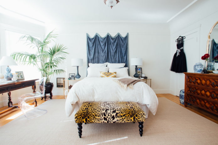 Drapery instead of a headboard