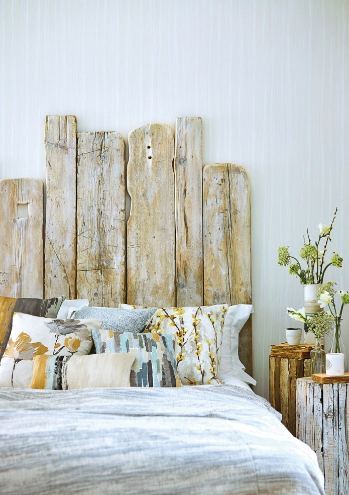 Headboard made of boards