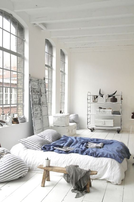 bedroom with large windows
