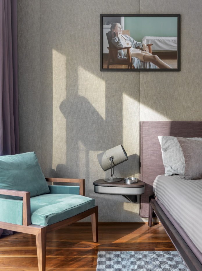 Wall-mounted grey panels