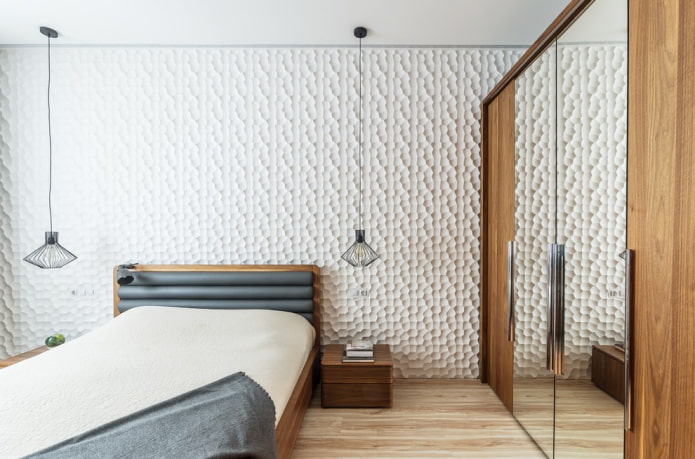 Walls decorated with 3D panels