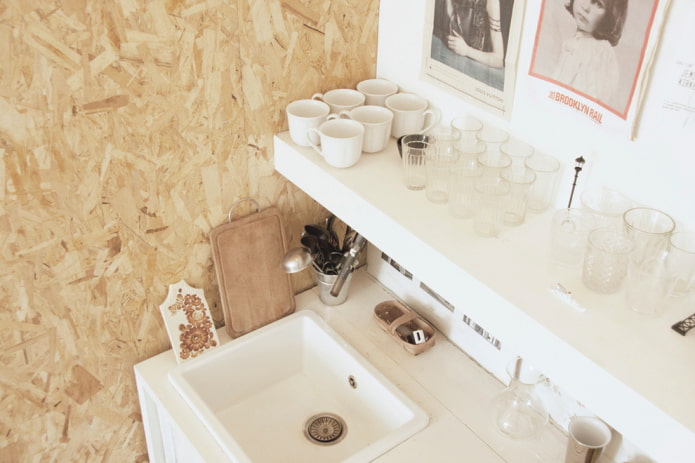OSB board in the kitchen