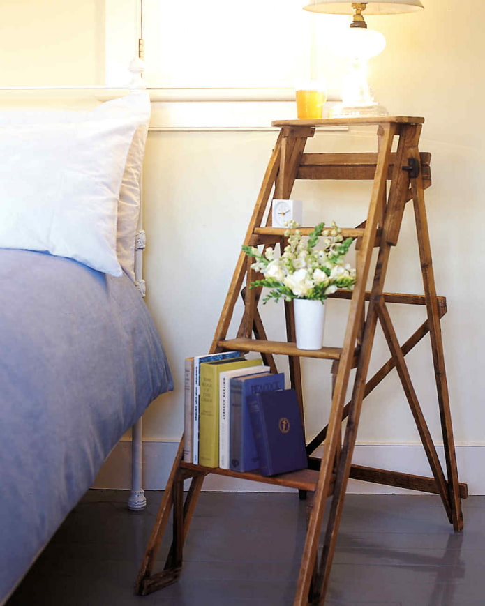 ladder near the bed