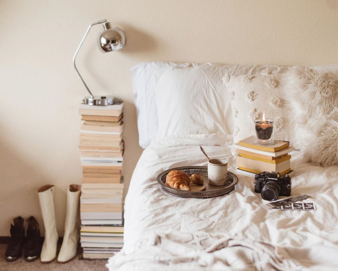 nightstand made of books
