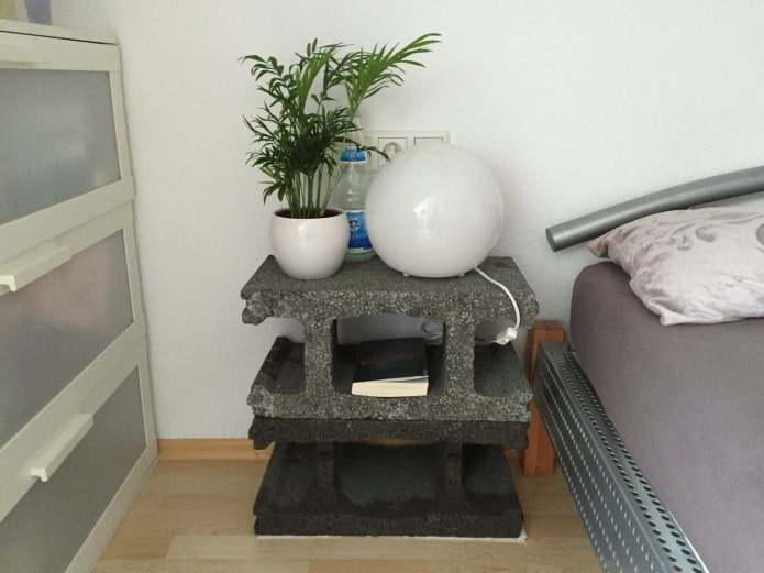 pedestal made of concrete blocks