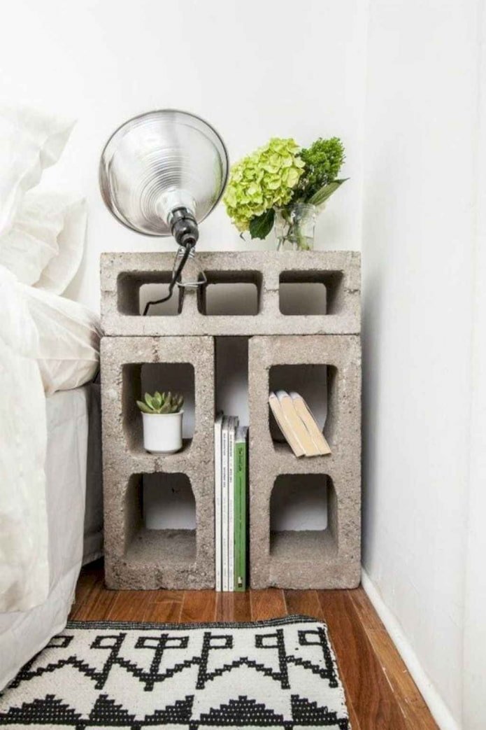 pedestal made of concrete blocks