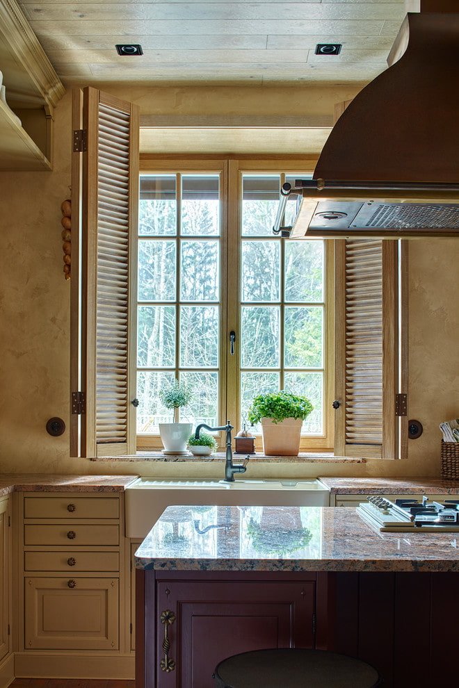 Louvered shutters in the kitchen