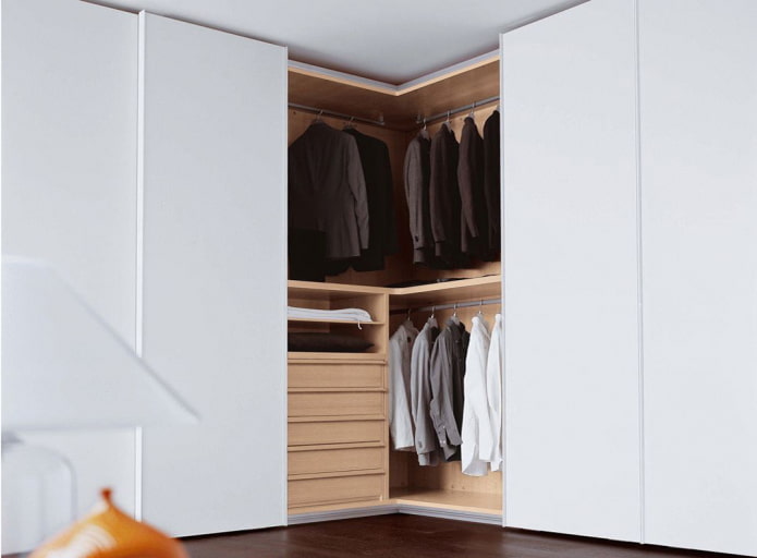 White corner wardrobe