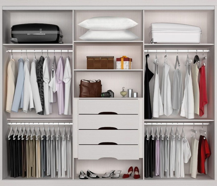 Example of wardrobe contents