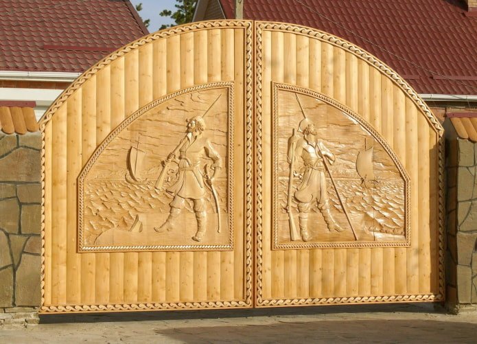 wooden carved gate