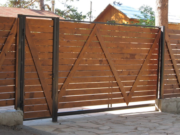 wooden gate with wicket