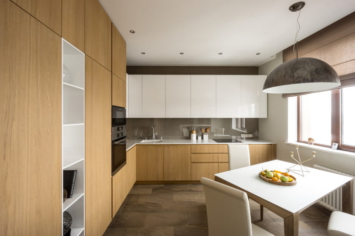 combination of white and wood