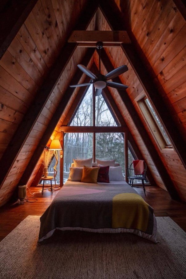 bedroom with panoramic windows