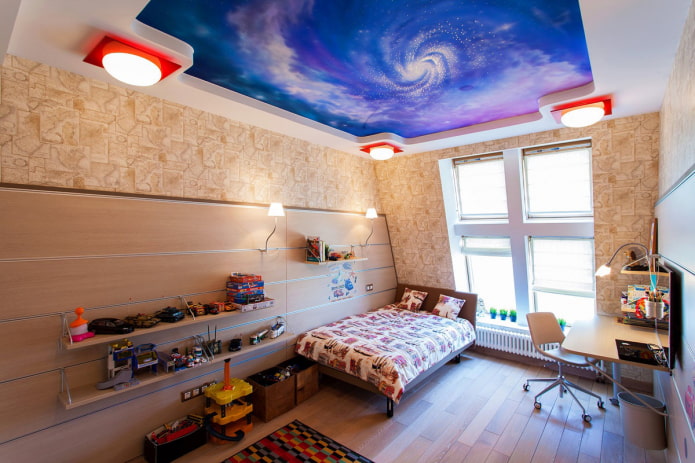 Blue ceiling color in a child's room