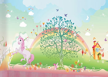 PVC-coated wallpaper for a child's room PVC-coated wallpaper for a child's room