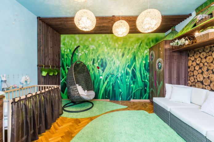 lighting in the interior of a nursery for a baby