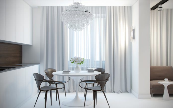 plastic table in the kitchen interior