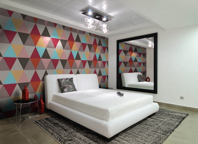 wallpaper in the bedroom interior