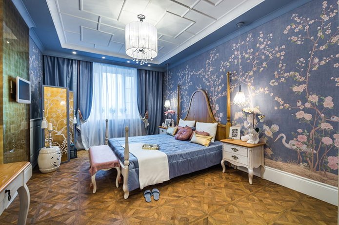 white and blue curtains