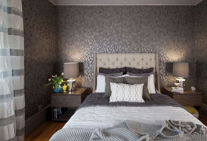 Non-woven wallpaper in bedroom design