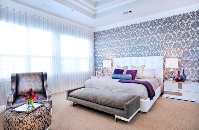 wallpaper in the bedroom interior