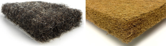 Horsehair and sisal filler for orthopedic mattresses