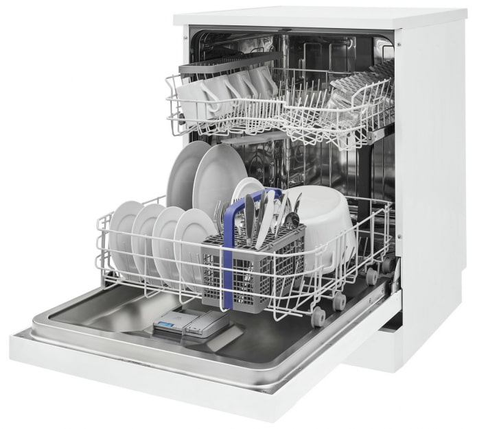 Two tiers in a dishwasher
