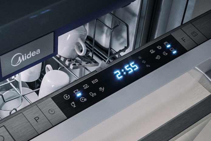 Top control for dishwashers