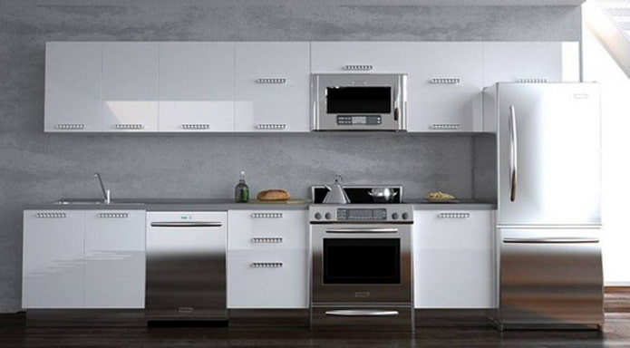 Silver dishwasher in kitchen design