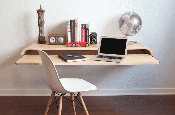 pull-out computer desk in the interior