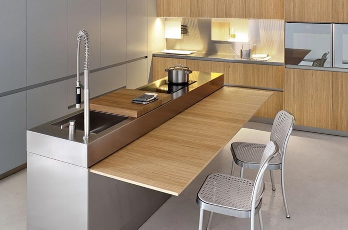 pull-out rectangular tabletop