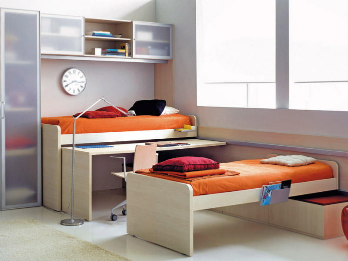 pull-out table in the nursery interior