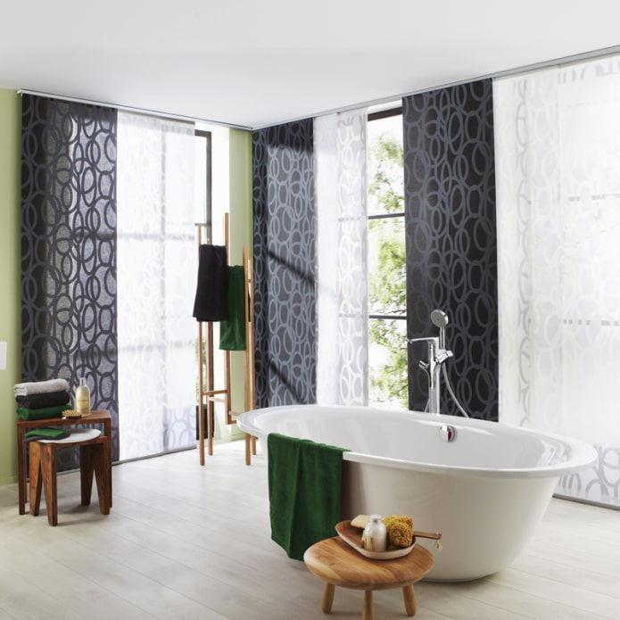 Japanese panels with geometric print