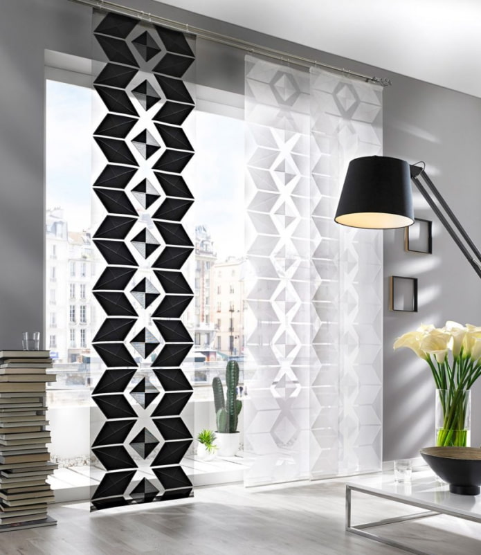 Japanese panels with geometric print