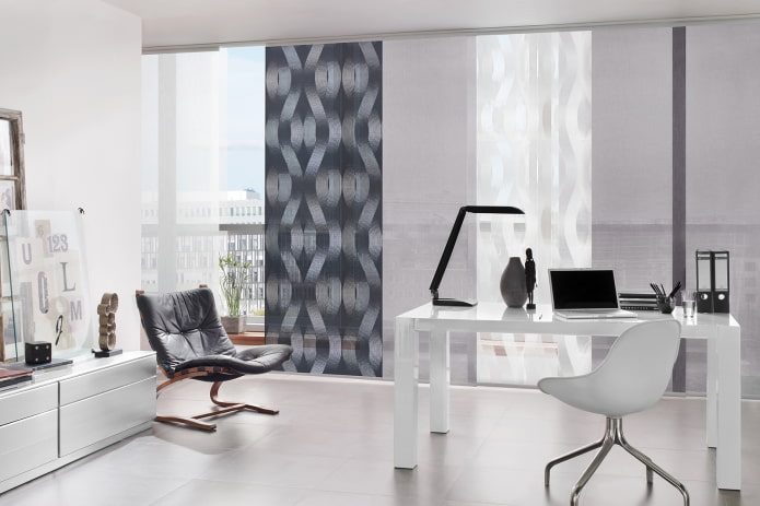 Japanese panels with geometric print