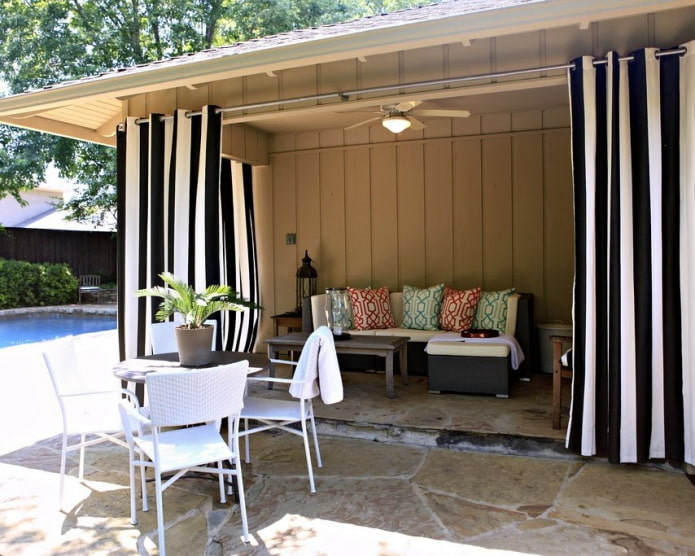 Fabric curtains for a gazebo