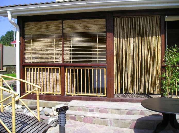 Bamboo curtains for a gazebo