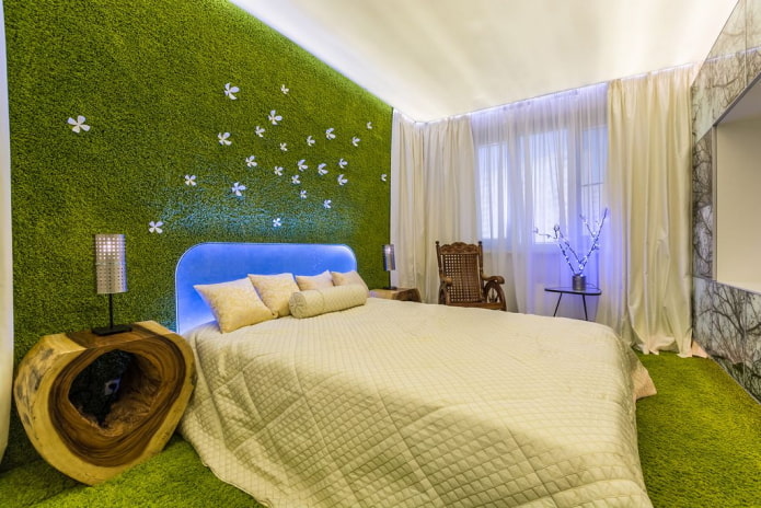 bedroom decorating in green tones