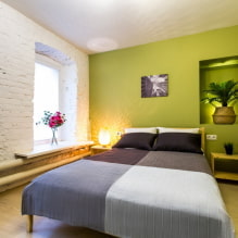Green bedroom: shades, combinations, choice of finish, furniture, curtains, lighting-2