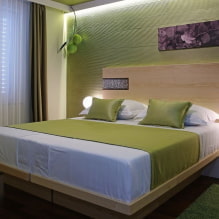 Green bedroom: shades, combinations, choice of finish, furniture, curtains, lighting-3